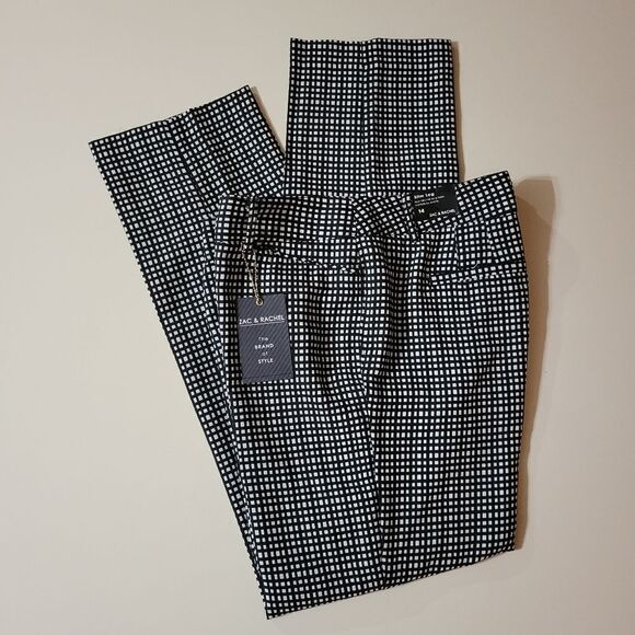 Zac & Rachel Women's Slim Leg Black Check Pants - Picture 2 of 14